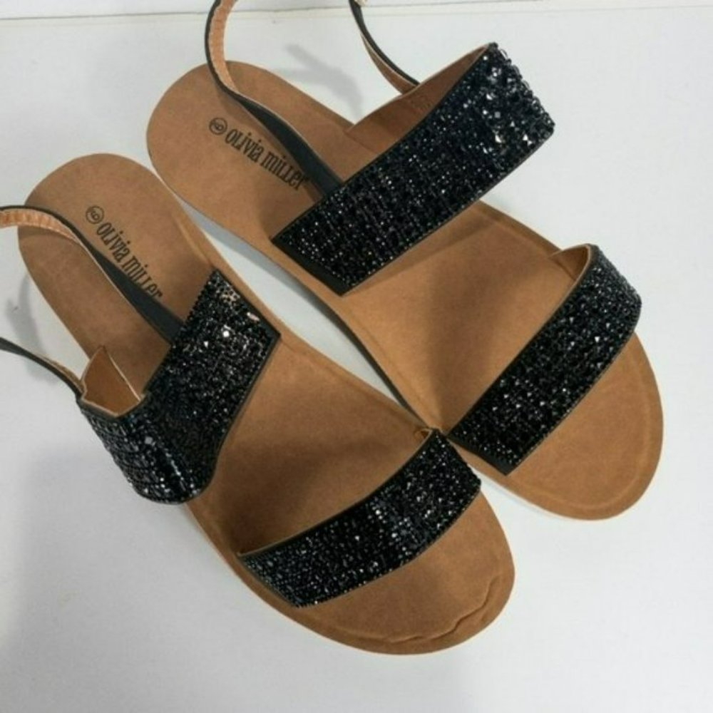 Olivia Miller Bronte Sandals Black 7 - Picture 3 of 6